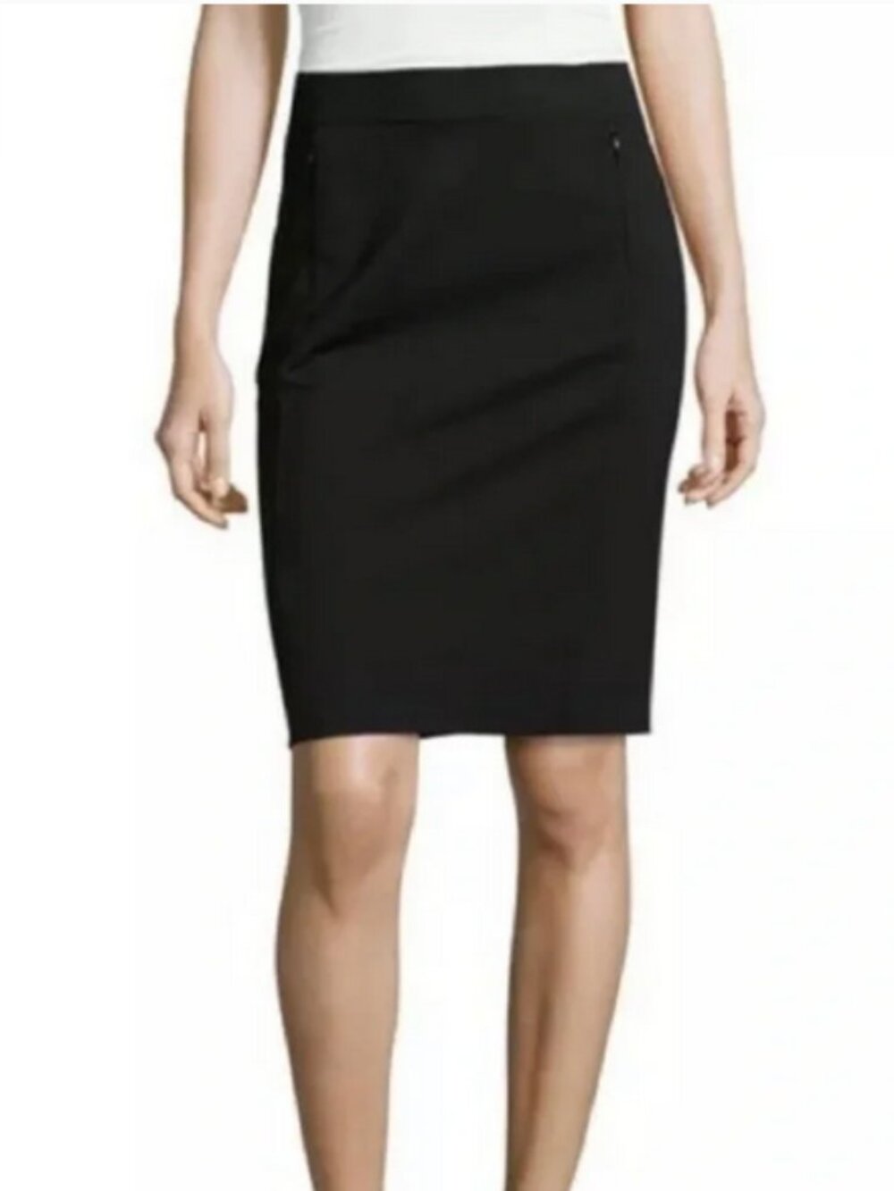Diane von Furstenberg Koto Ponte Knit Black Pencil Skirt Size 10